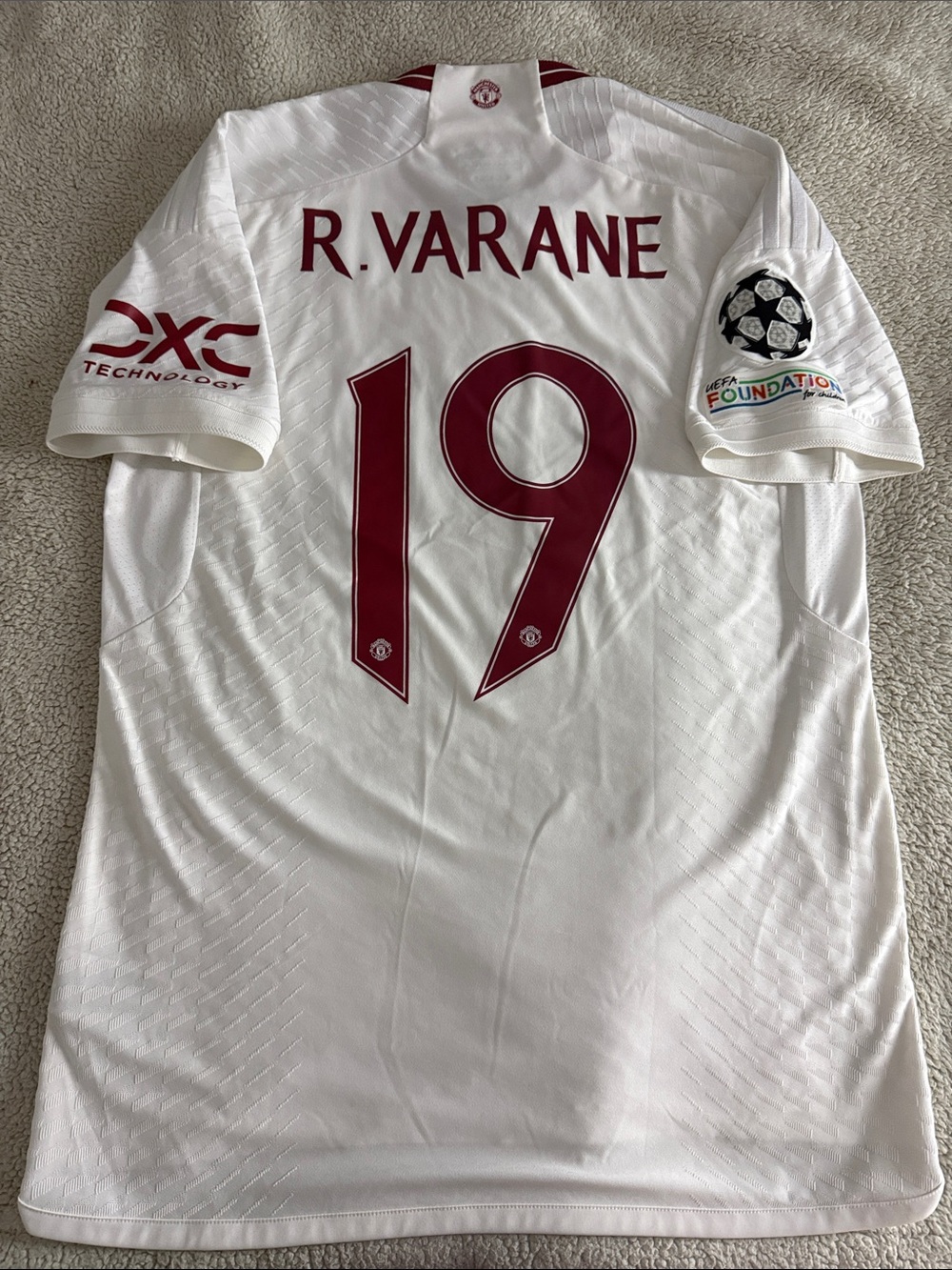 Manchester United #19 Raphael Varane 2023-24 Adidas Third Away UCL Jersey